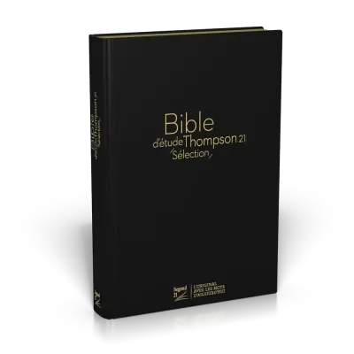 Bible d'étude Thompson 21 Sélection, noire - couverture souple, cuir véritable