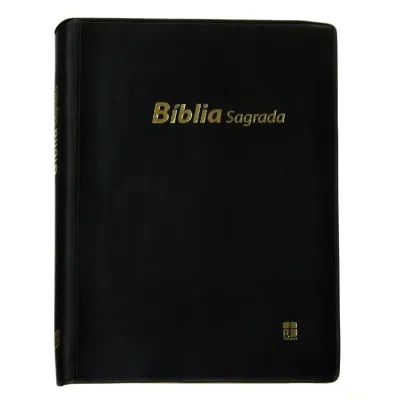 Portugais, Bible Almeida RC, révisée et corrigée - couverture vinyle souple noir, tranche blanche