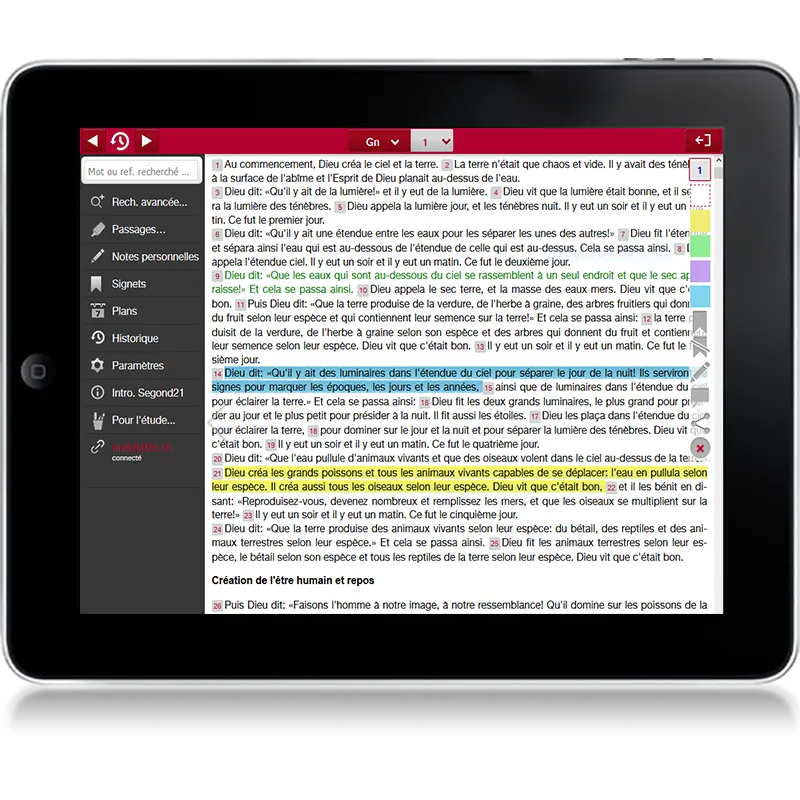 APP - FRANZÖSISCHE BIBEL SEGOND 21 MIT ÜBERSETZUNGSNOTIZEN