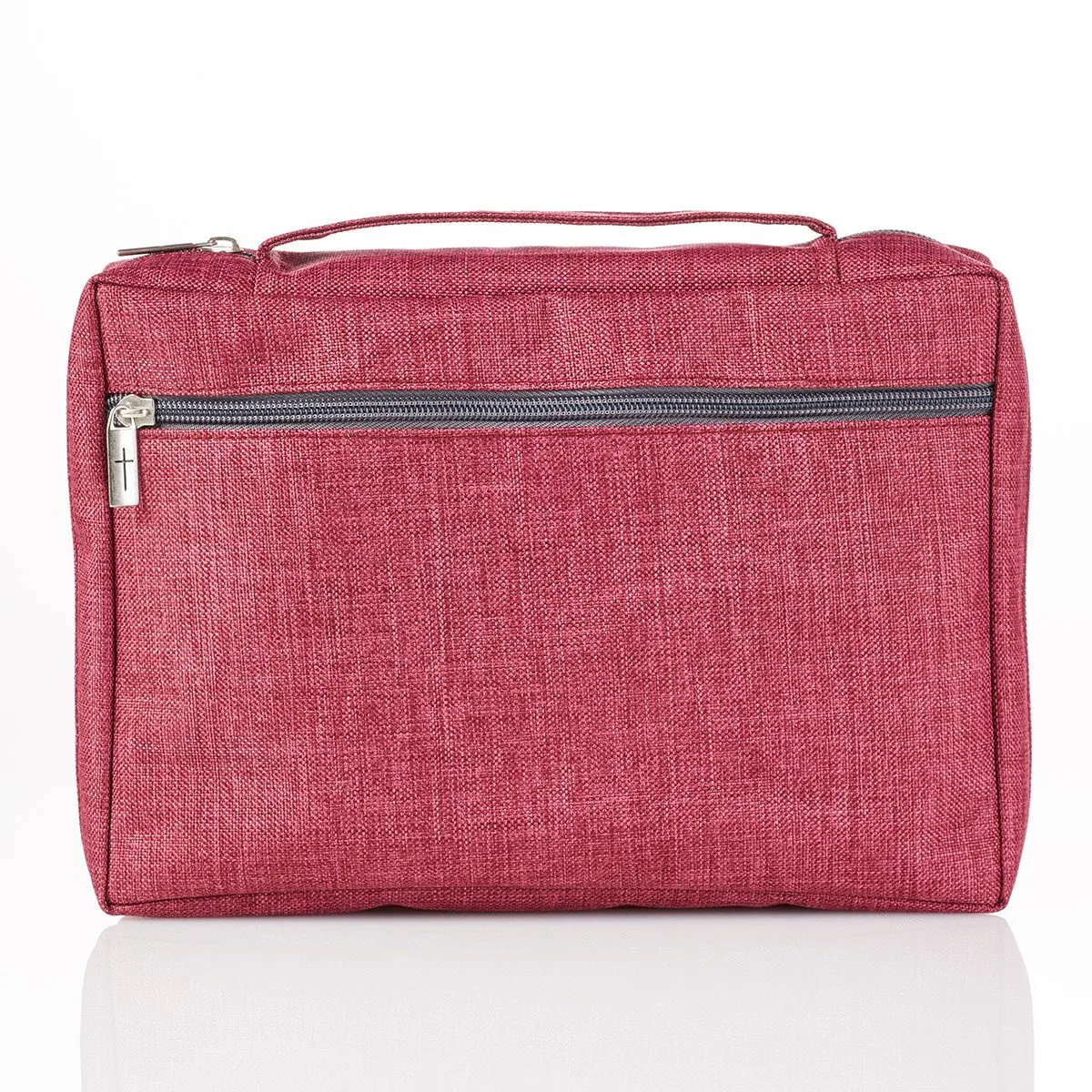 Pochette Bible, Taille L, Ichthus, Toile Vieux-rose, avec poche extérieure