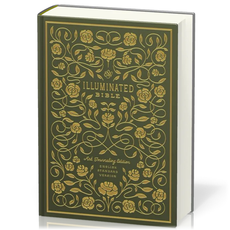 Englisch, Logbuchbibel English Standard Version, Illuminated, illustrierter Einband, grün