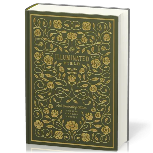 Englisch, Logbuchbibel English Standard Version, Illuminated, illustrierter Einband, grün