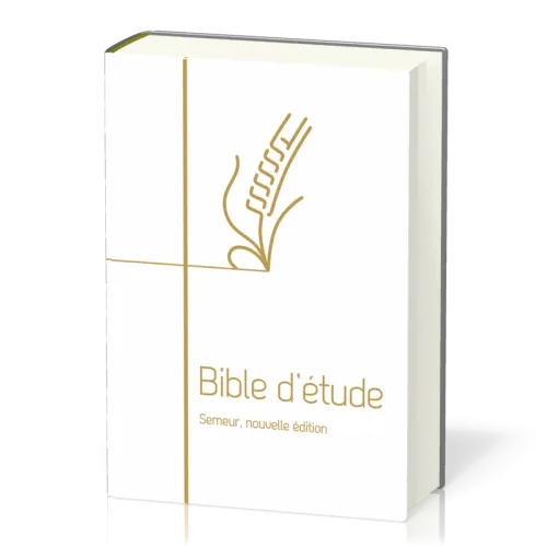 Bible d'étude Semeur 2015, blanche - couverture rigide, tranche or