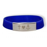 Bracelet silicone et métal - Foi, amour et espoir - Diverses couleurs
