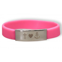 Bracelet silicone et métal - Foi, amour et espoir - Diverses couleurs