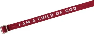 Bracelet tissé « I am a child of God » bordeaux