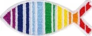 Ecusson Ichtus multicolore thermocollant
