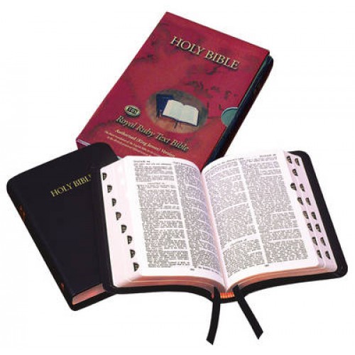 Englisch, Bibel King James Version, Leder, schwarz, Griffregister, (Royal Ruby Text)