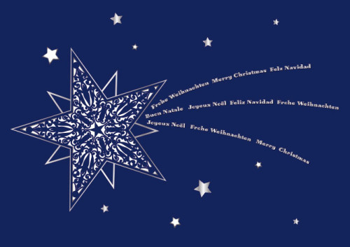 Doppelkarte Weihnachten Sternschnuppe