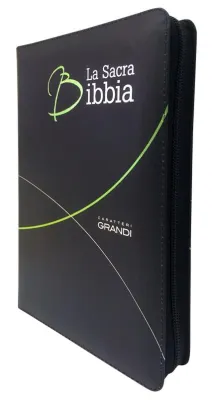 Italien, Bible gros caractères NR2006 - souple fibro noire avec fermeture éclair