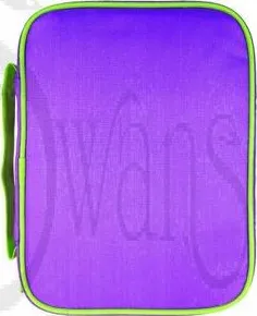 Pochette Bible L violette liseré vert