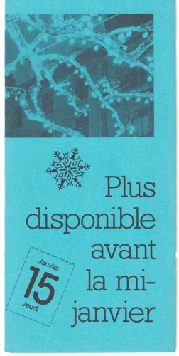 Plus disponible avant la mi-janvier