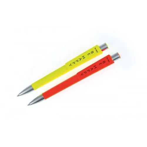 STYLO BE HAPPY ORANGE FLUO (ECRITURE NOIRE)