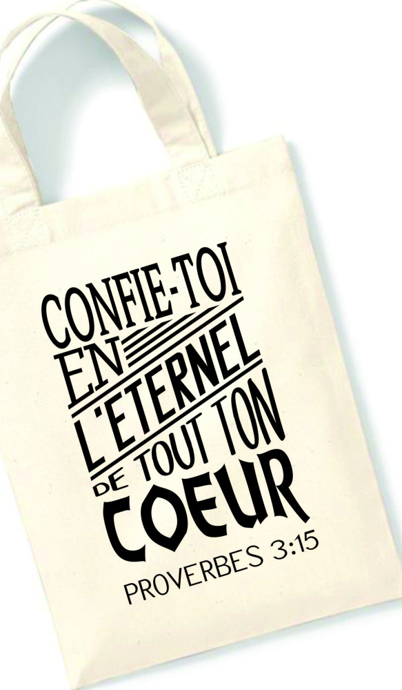 Sac à livre ou à Bible " Confie-toi " - diverses couleurs