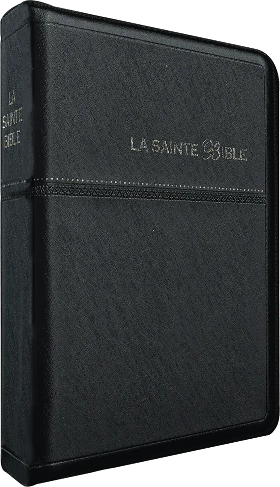 Bible Segond 1910, de poche, noire - couverture souple, avec fermeture éclair et onglets