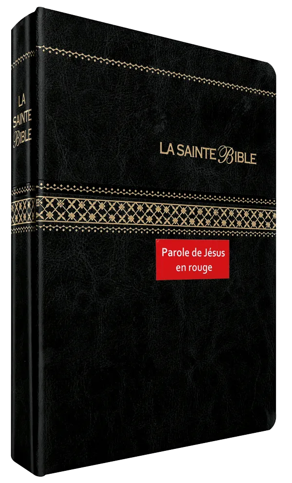 Bible Segond 1910, gros caractères, noire - couverture souple, tranche or  avec onglets, paroles de Jésus en rouge - Segond 1910