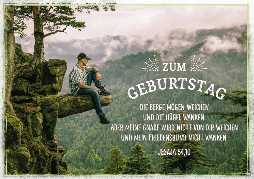 Doppelkarte Mann auf Fels