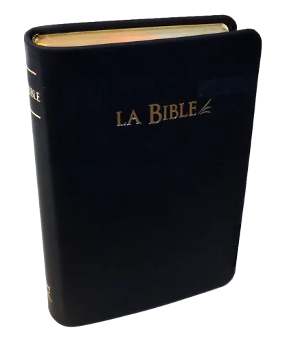 Bible Segond 21 compacte, noire - couverture souple, cuir véritable, tranches or
