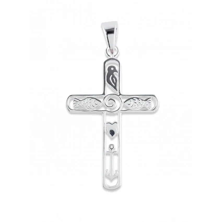 Pendentif croix et symboles