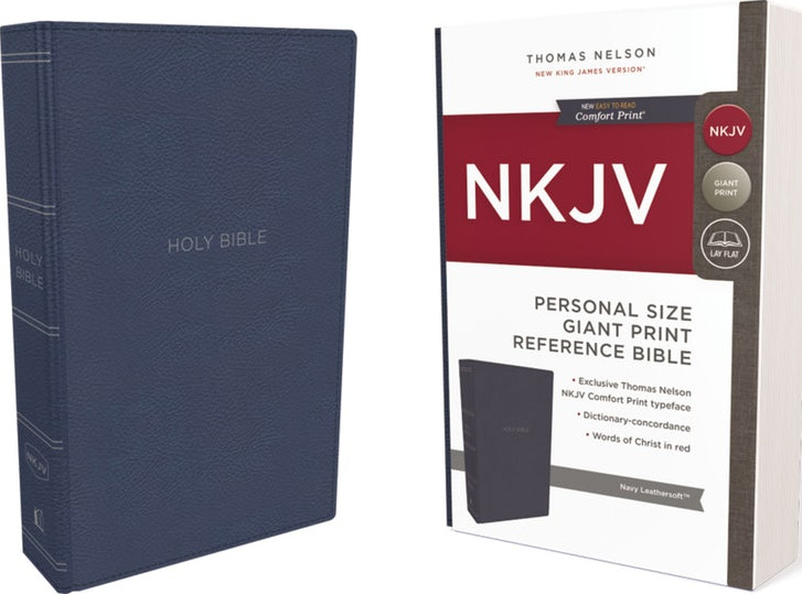 Englisch, Reference Bible, personal size - leathersoft, blue, red letter edition, comfort print