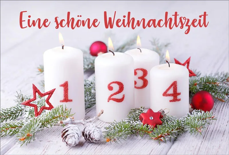 Doppelkarte Weihnachten Adventskerzen