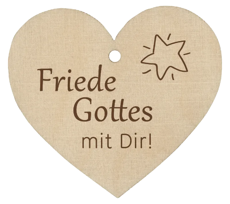 Holzherz Friede Gottes mit dir!