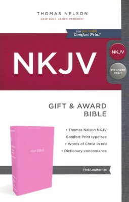 Anglais, Bible NKJV, Gift & Award, similicuir rose - [New King James Version]