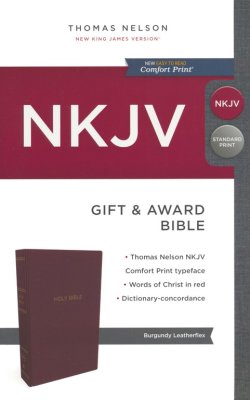 Anglais, Bible NKJV, Gift & Award, similicuir bordeaux - [New King James Version]