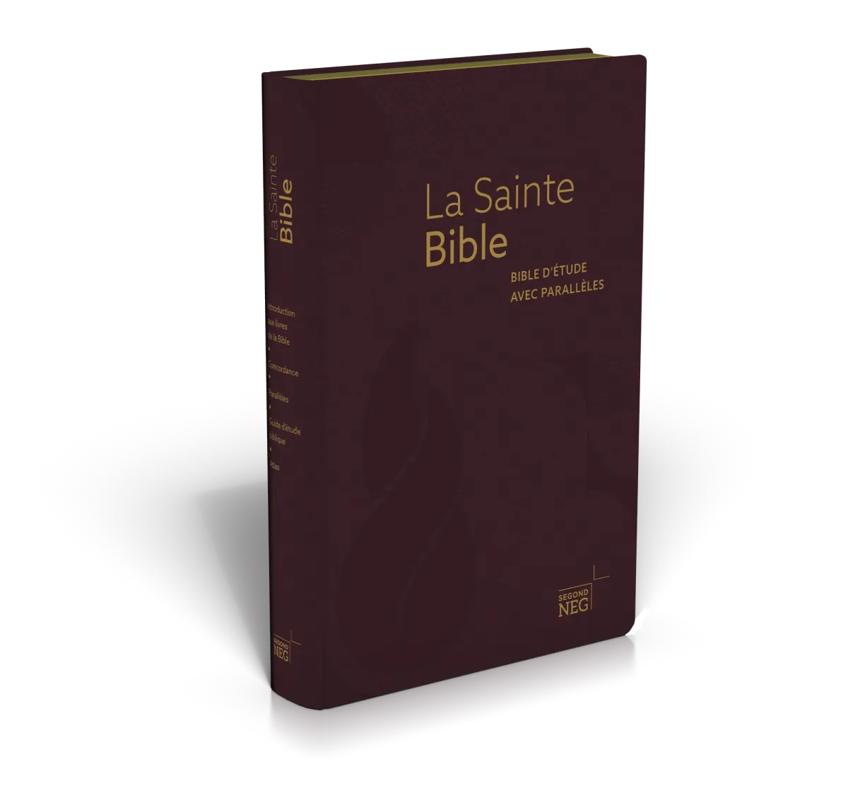 BIBEL NEG, PARALLELSTELLEN, FIBROLEDER, ROTGOLDSCHNITT, GRIFFREGISTER, DUNKEL ROT