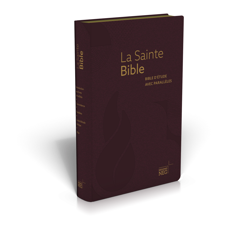 Bible d'étude NEG à parallèles, bordeaux - Couverture souple, fibrocuir, tranches or, onglets