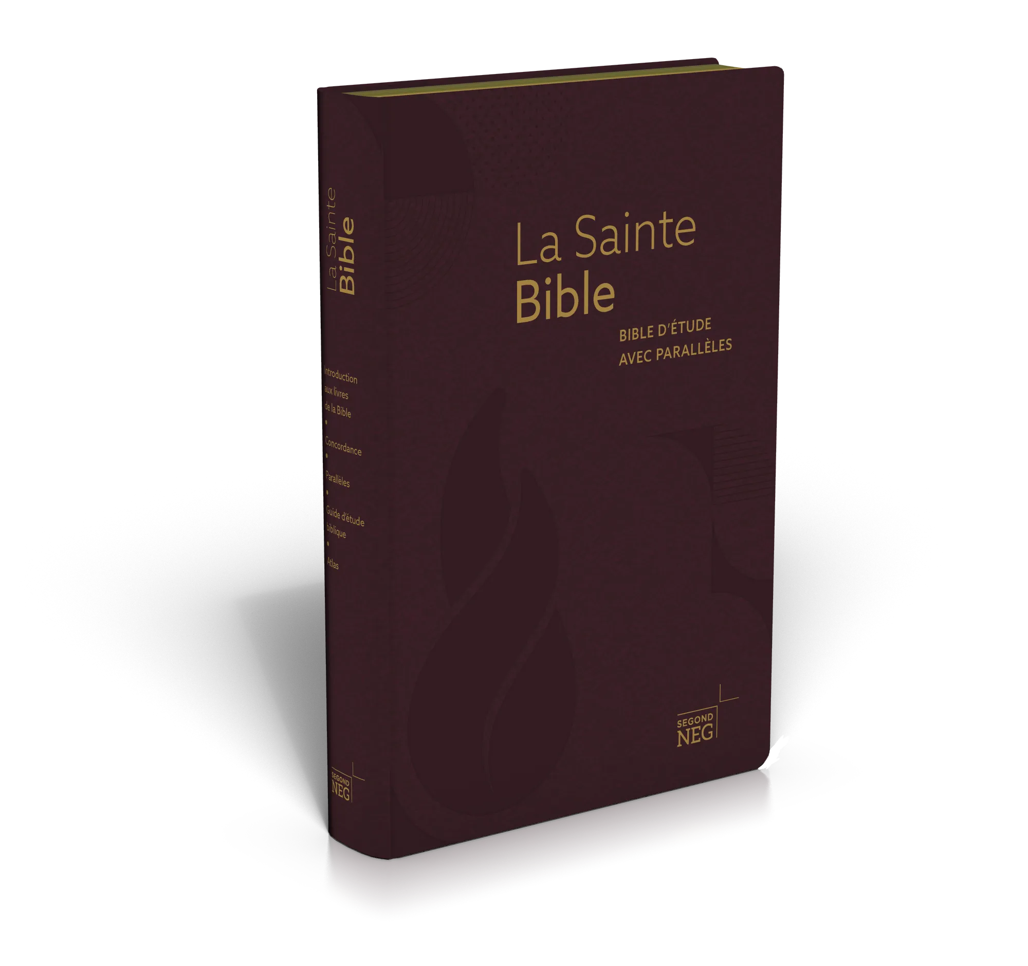 Bible d'étude NEG à parallèles, bordeaux - Couverture souple, fibrocuir, tranches or, onglets