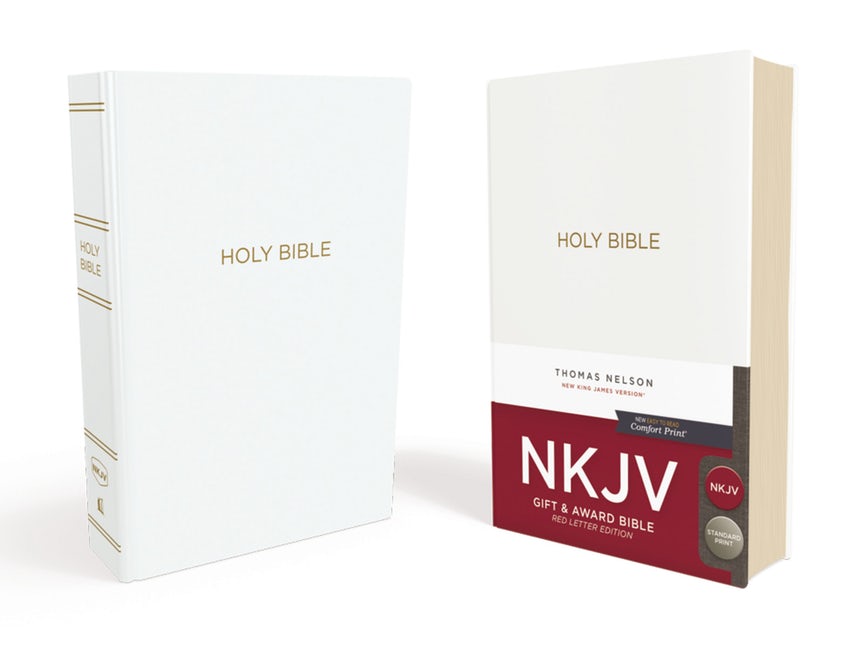 Anglais, Bible, NKJV, Gift & Award, similicuir, blanche - Red Letter