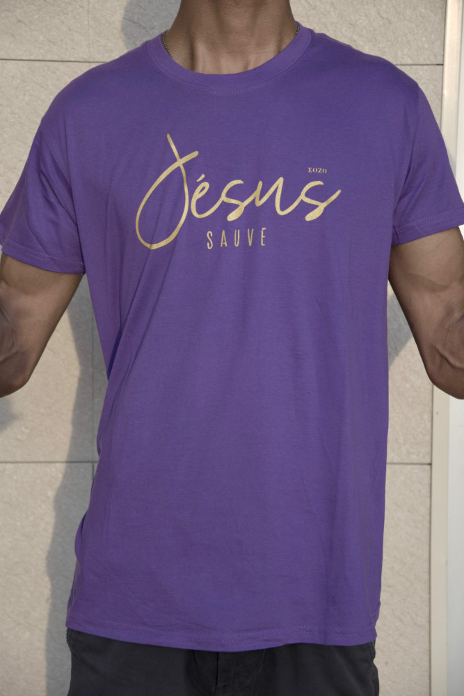 Jésus Sauve - T-Shirt violet foncé