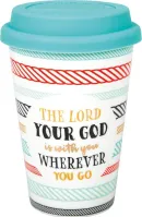 Porzellan-Becher The Lord your God is with you