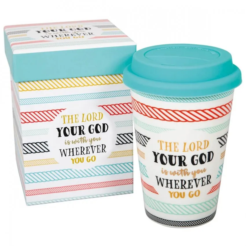Porzellan-Becher The Lord your God is with you