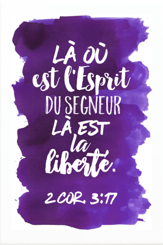 Tableau aquarelle intense "Là où est l'Esprit... liberté". 2 Corinthiens 3.17 - 20 x 30 cm