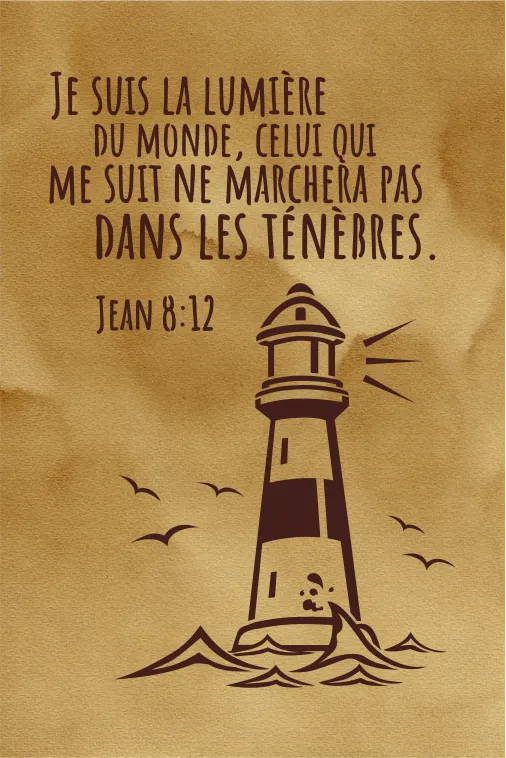 Tableau au café "Je suis la lumière du monde...".Jean 8:12 - 30x40cm