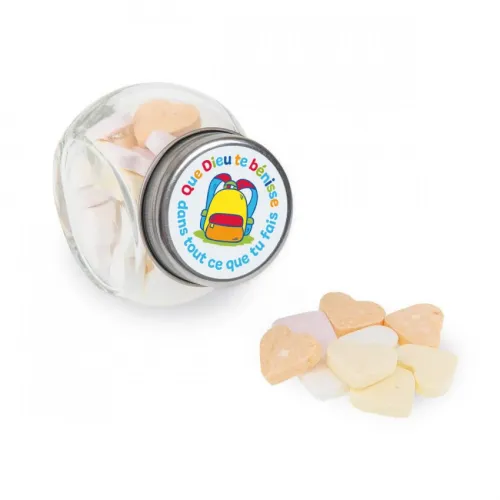 MINI-BOCAL DE BONBONS - MOTIF DIEU TE BENISSE