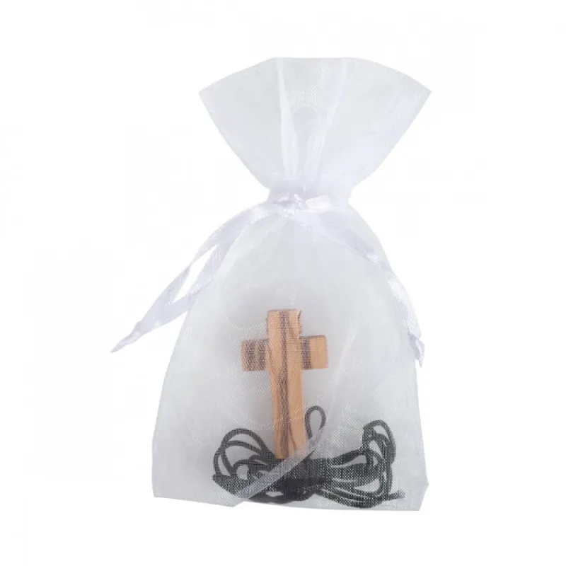 Collier En Bois D'olivier De Bethléem – Étoile De David & Croix – Bijou Chrétien Béni Avec Certificat - 4