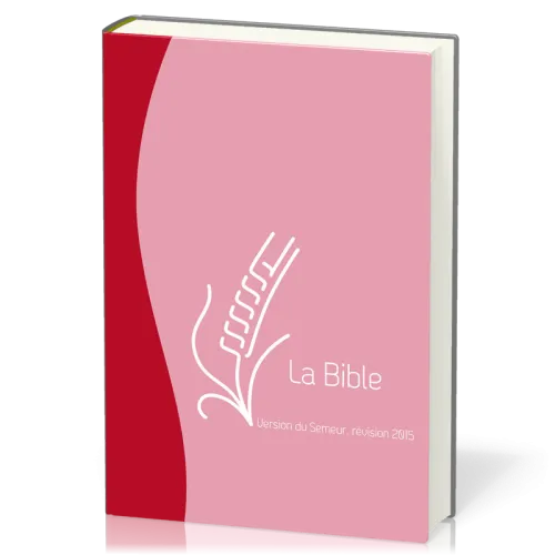 Bible semeur 2015, compacte, duo rouge rose - couverture souple, vivella, avec zipper