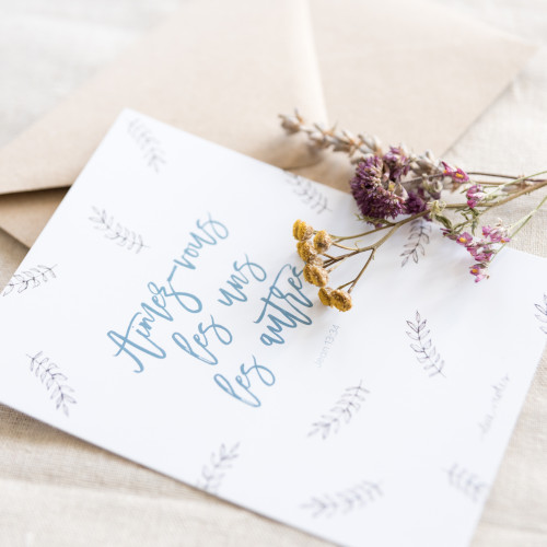 Carte double "Aimez-vous les uns les autres"