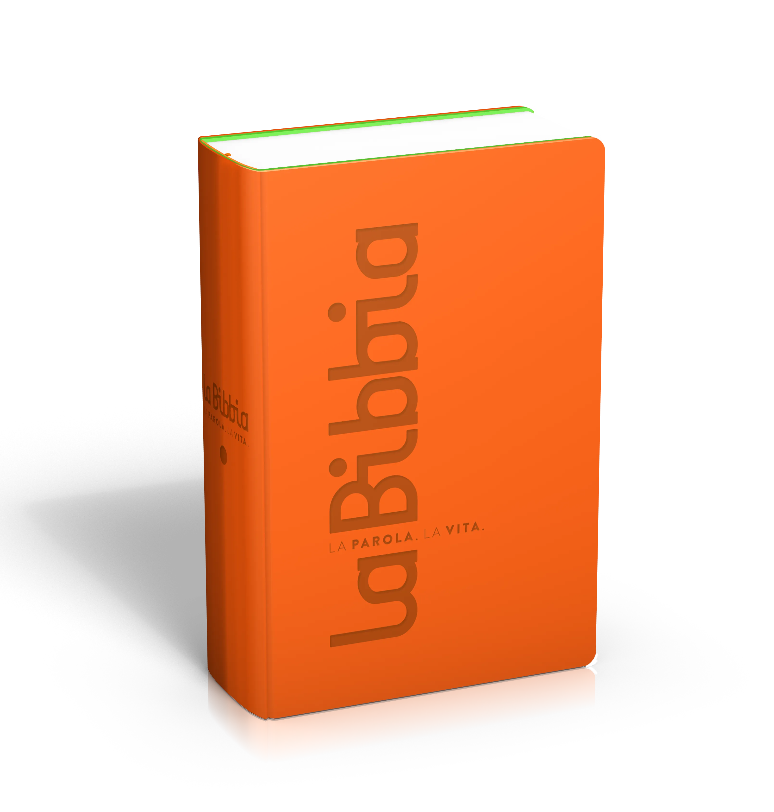 Italien, Bible format mini NR2006 - couverture souple Vivella orange/vert