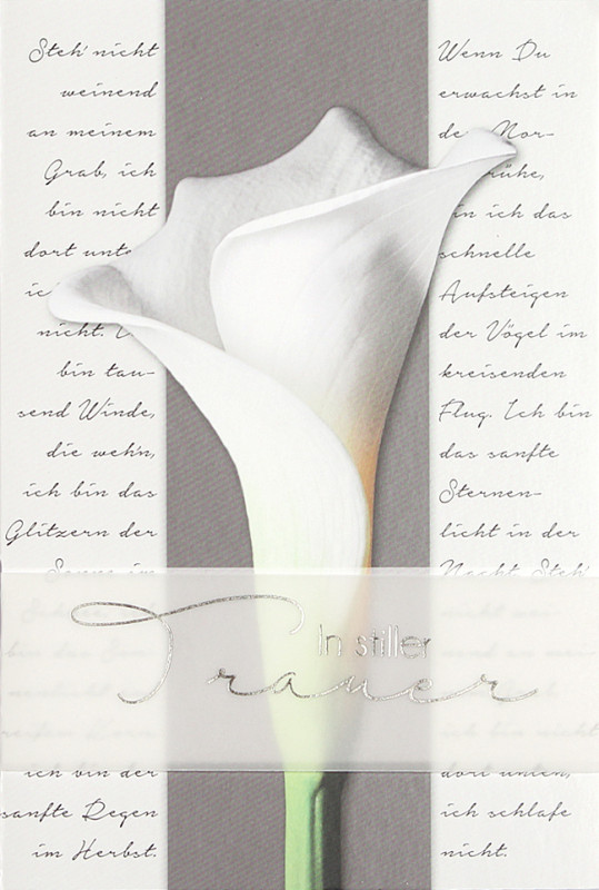 Doppelkarte Trauer Weisse Calla :: La Maison de la Bible France