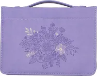 Pochette Bible, L, simili "Plans to give you hope" Jer 29.11, mauve