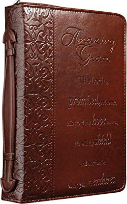 Pochette Bible, L, "Amazing Grace", marron - similicuir