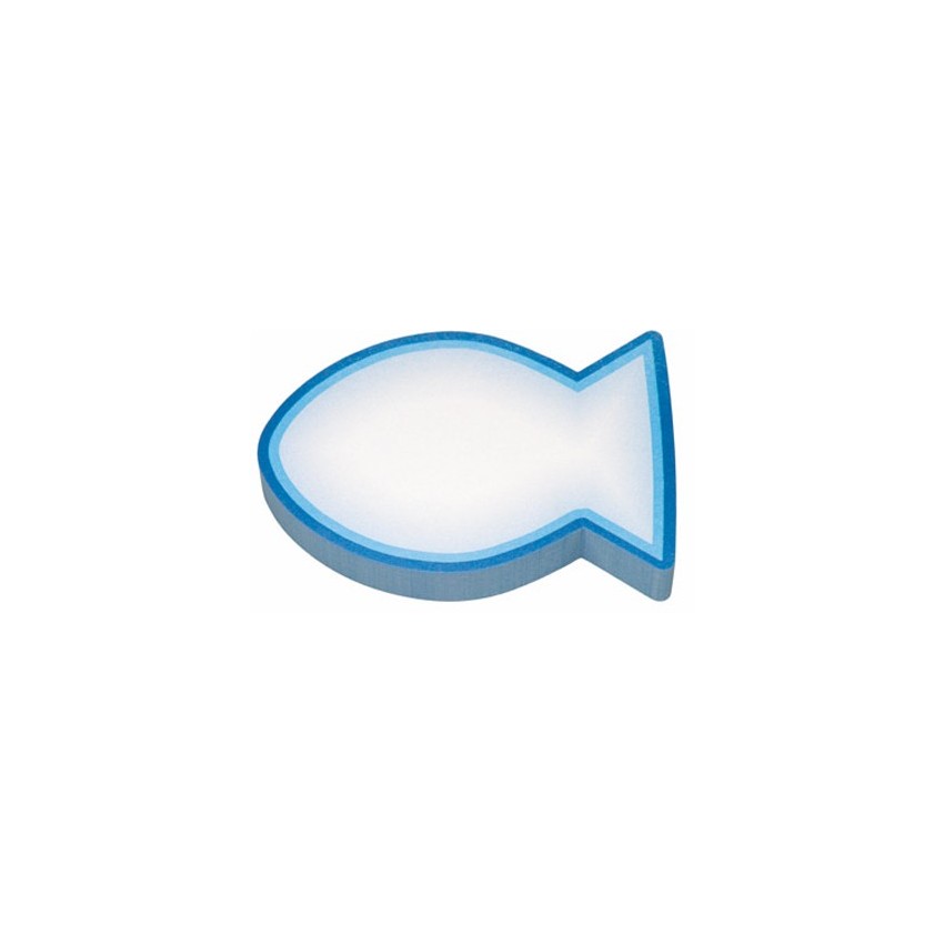 Post-it en forme de poisson - Bleu - 8.5x5cm