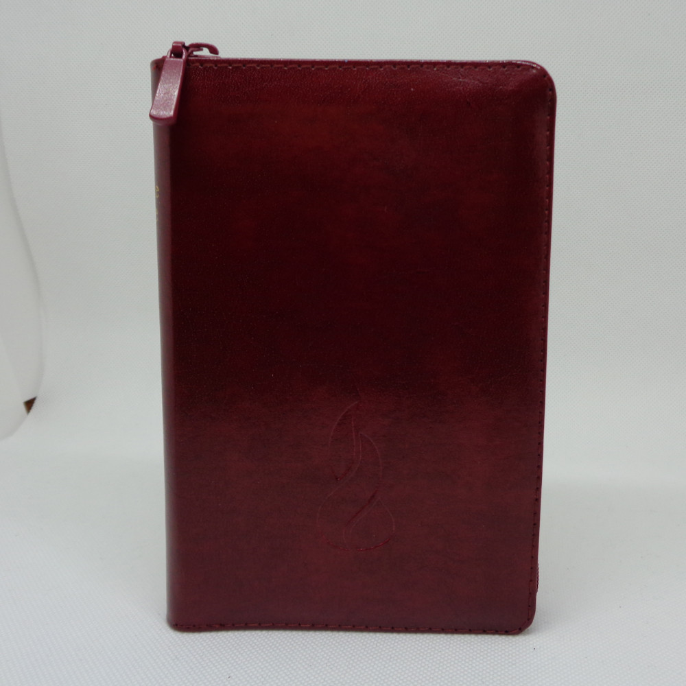 Bible Segond NEG, de poche, grenat - couverture souple, fibrocuir, tranche or, avec zipper