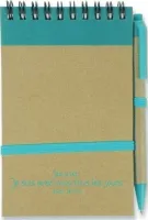 BLOC NOTES BRUN / BLEU ET SON STYLO