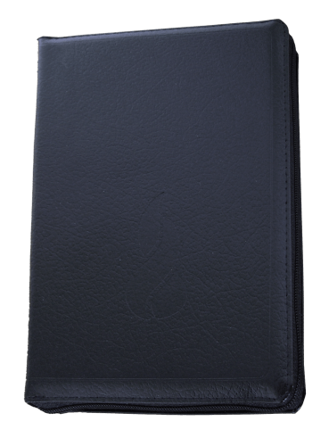 Bible Segond NEG, compacte, noire - couverture souple,fibrocuir, avec zipper et tranche or 