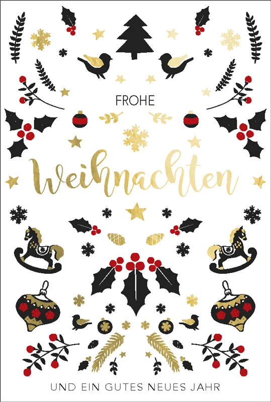 Doppelkarte Weihnachten Frohe Weihnachten und ein gutes neues Jahr
